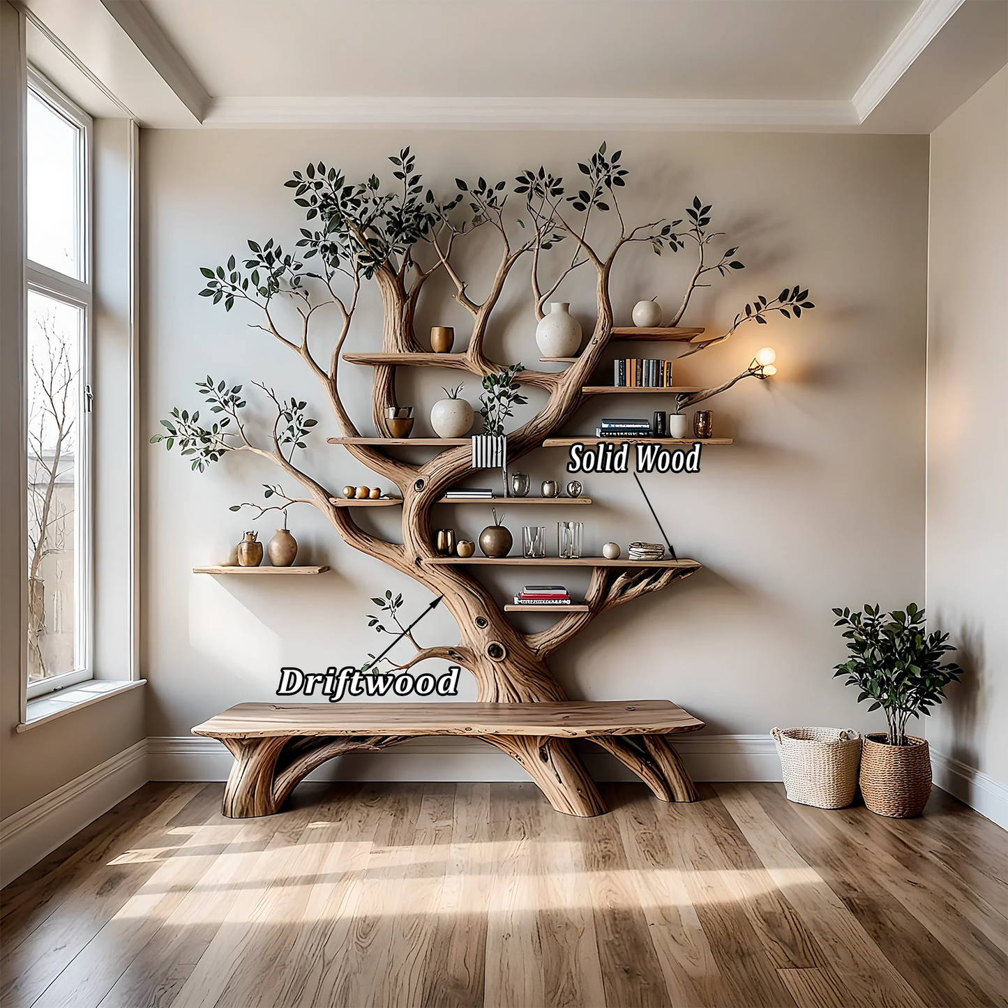 Tree Shaped Bench, Unique Garden Furniture, Outdoor Decor, Tree Design Bench, Patio Seating, Rustic Yard Decor Indoor outdoor