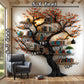 Black tree branch bookshelf wall mount floating shelf mid century bookcase montessori bookshelf handmade furniture christmas decor Scandinavian