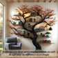Black tree branch bookshelf wall mount floating shelf mid century bookcase montessori bookshelf handmade furniture christmas decor Scandinavian