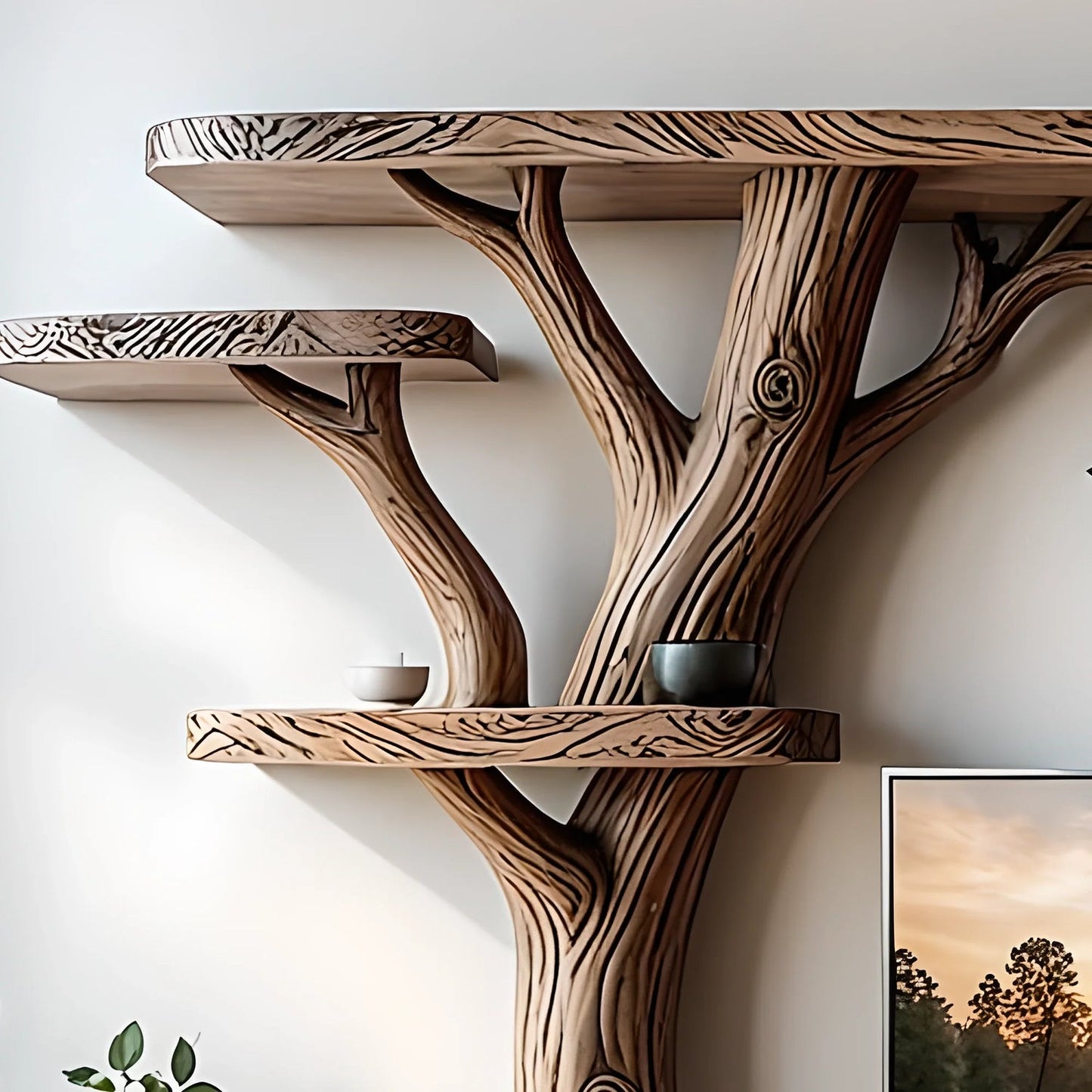 Classic style TV shelf, tree shaped TV shelf, living room decoration shelf