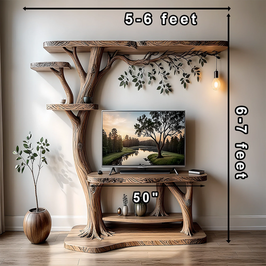 Classic style TV shelf, tree shaped TV shelf, living room decoration shelf