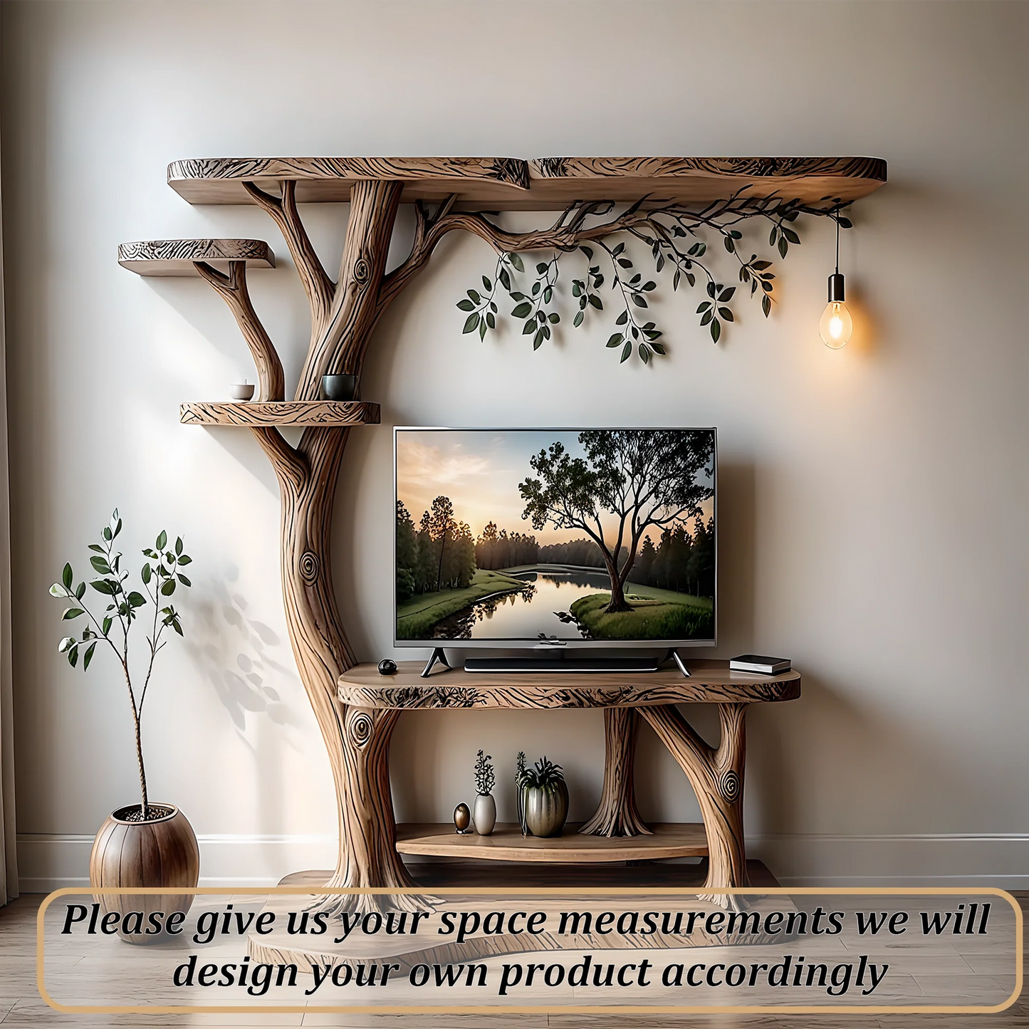 Classic style TV shelf, tree shaped TV shelf, living room decoration shelf
