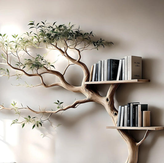 Tree branch bookshelf with stand, wall decoration bookshelf, living room decoration