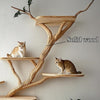 Wooden Tree Shaped Cat Tree – Handmade Natural Branch Cat Tower – Indoor Cat Shelf Furniture – Unique Pet Tree for Living Room Decor
