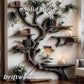 Artistic bookshelf made from real wood – each tree-shaped shelf is a natural work of art, creating a highlight for the study corner.