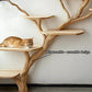 Wooden Tree Shaped Cat Tree – Handmade Natural Branch Cat Tower – Indoor Cat Shelf Furniture – Unique Pet Tree for Living Room Decor