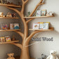 Tree bookshelves custom floating shelves solid wood bookcase carving driftwood art shelves on wall